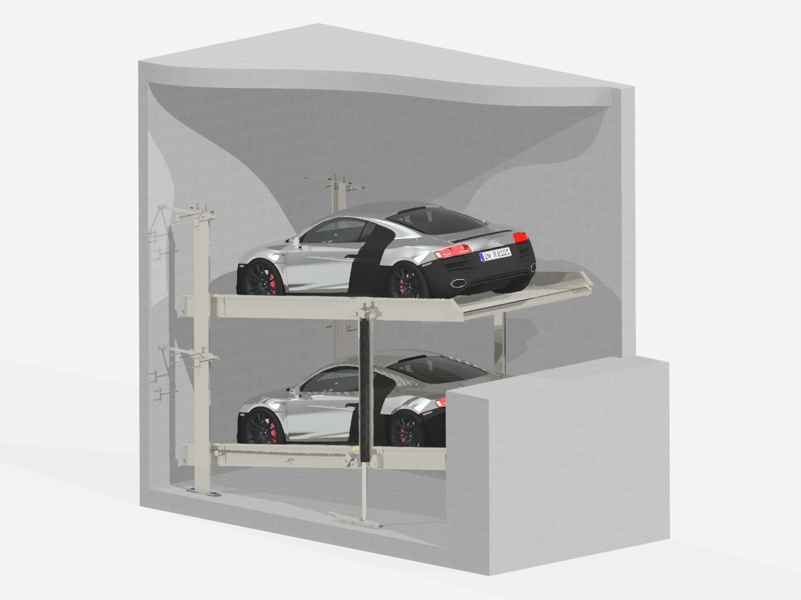 Kosi parking sistem – sistem za skladištenje – parkirajte vozila na vrhu